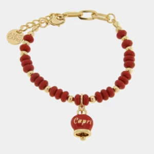 CAPRI Bracciale con sfere e campanella rossa 3572946