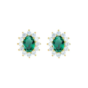 Orecchini Royal Lady Dorati con Zircone Verde Smeraldo SKU: ORLDMGBVE