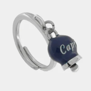 CAPRI Anello in Acciaio con campanella pendente blu 3150032