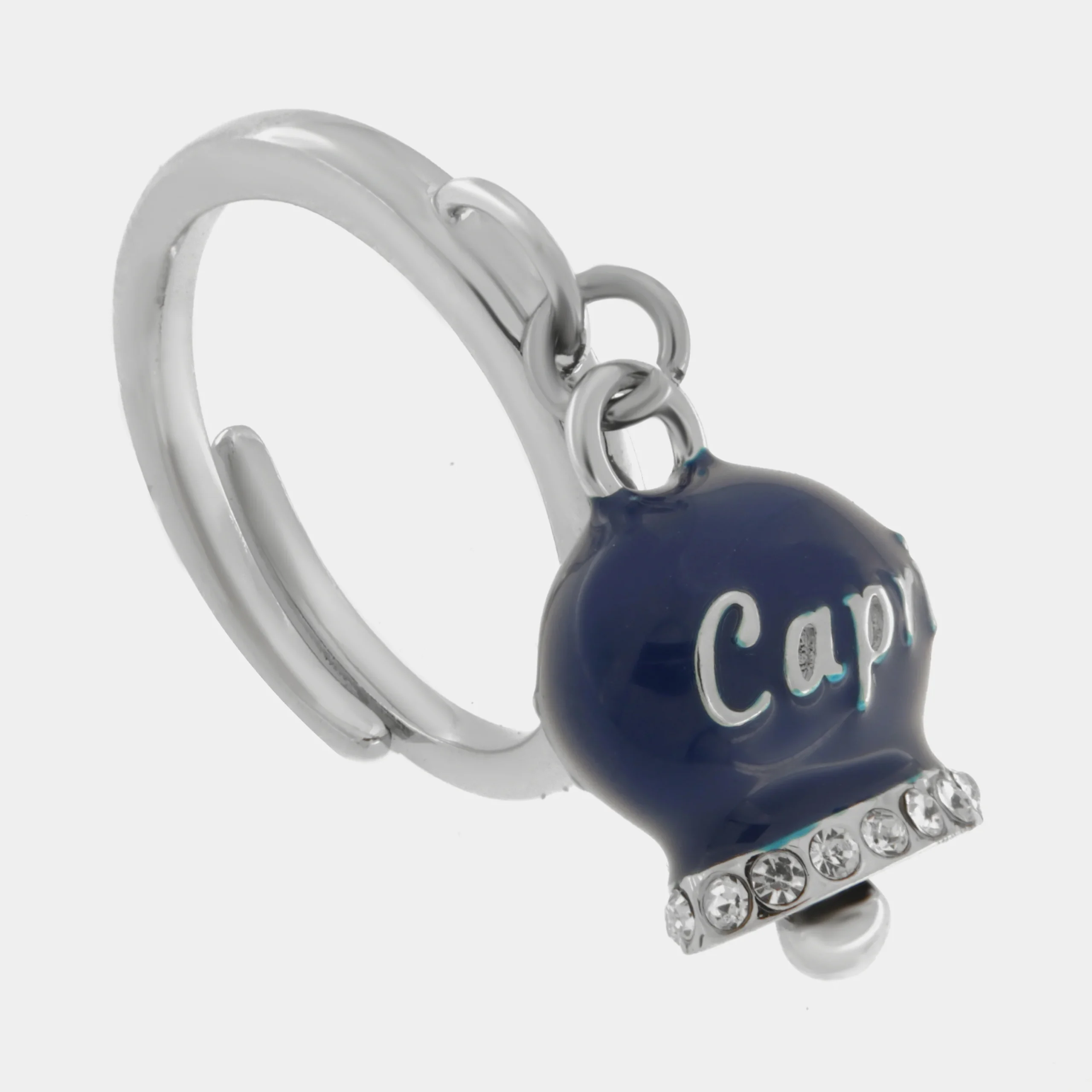 CAPRI Anello in Acciaio con campanella blu 3150043