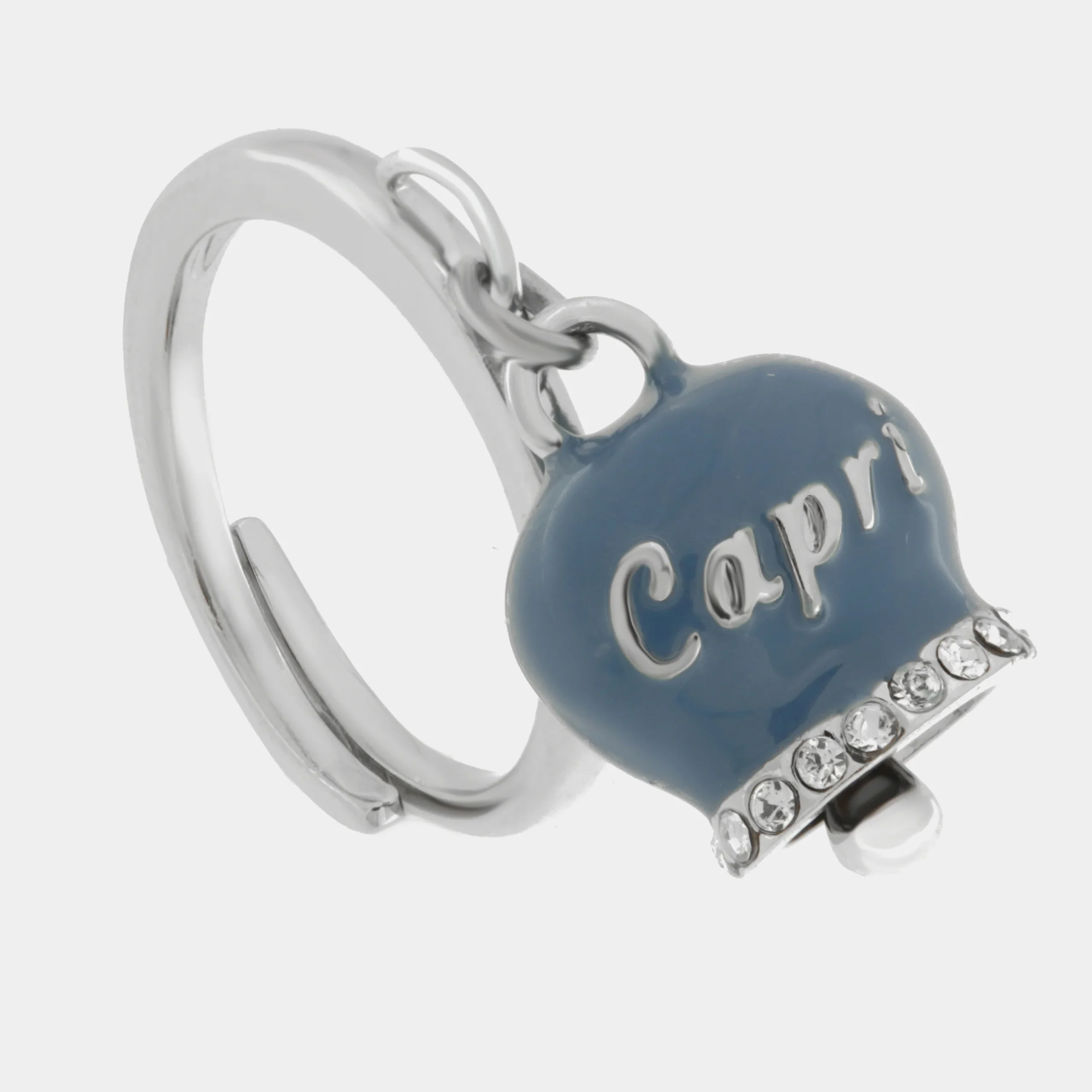 CAPRI Anello in Acciaio con campanella blu cobalto 3150044