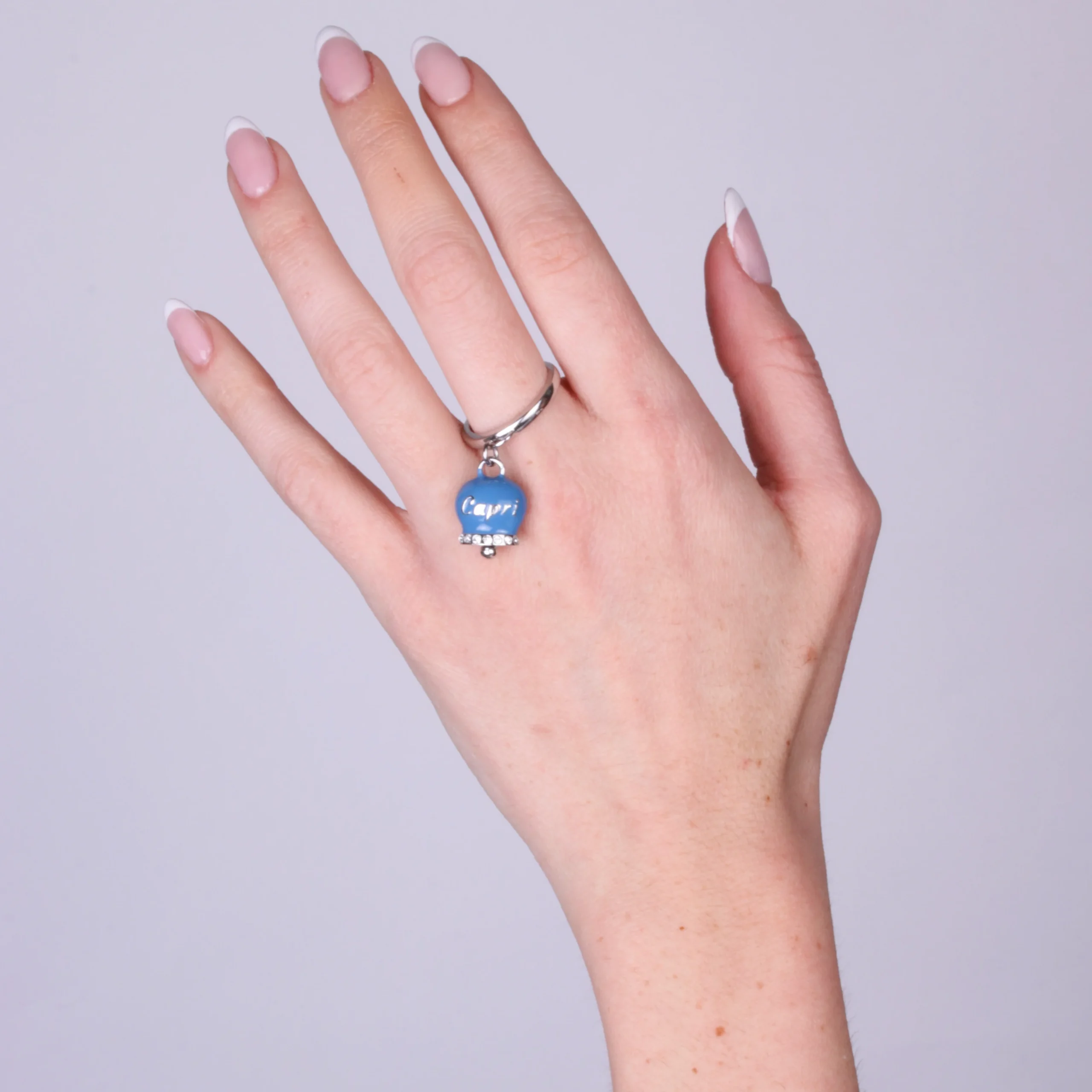 CAPRI Anello in Acciaio con campanella blu cobalto 3150044 - immagine 2