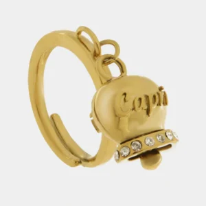 CAPRI Anello in Acciaio con campanella placcata oro 3150046
