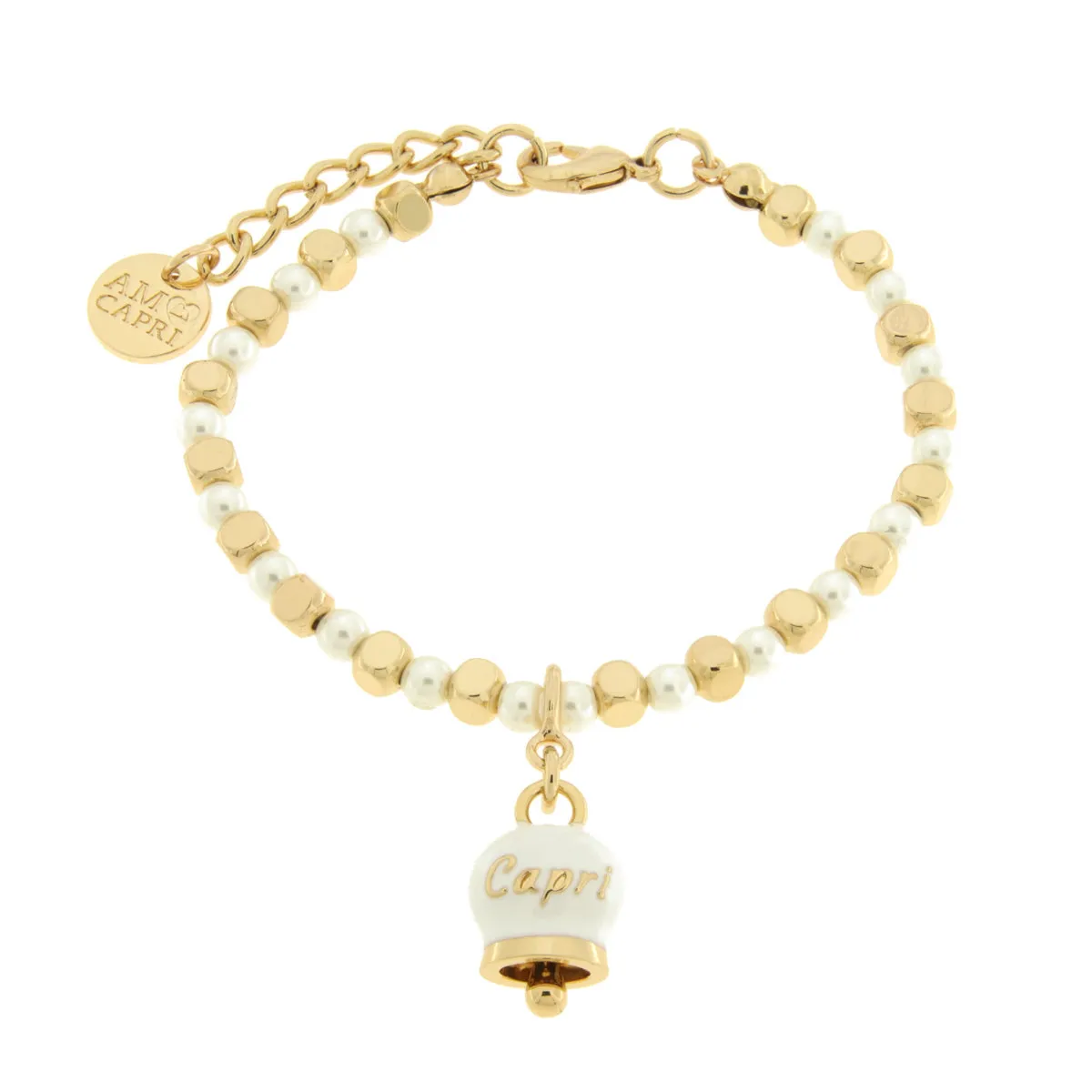 CAPRI Bracciale con sfere e campanella bianca 3572941 - immagine 3