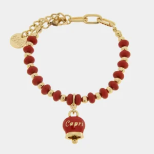 CAPRI Bracciale con sfere e campanella rossa 3572943