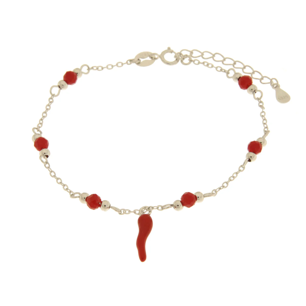 BYSIMON Bracciale in Argento 925 con corno rosso 1702435 - immagine 3