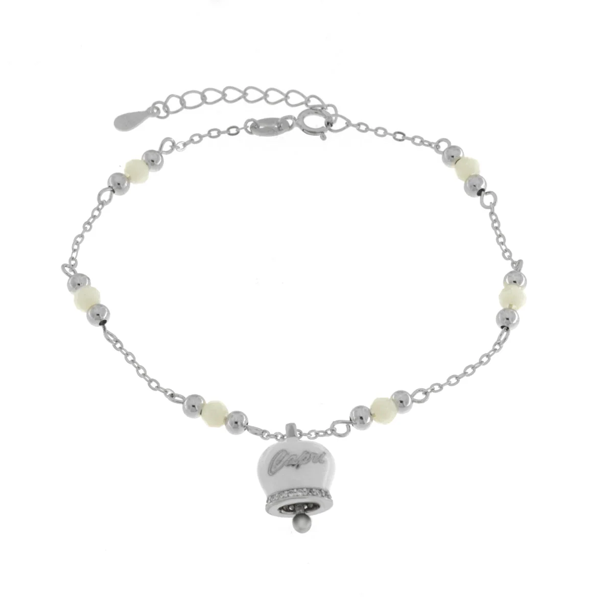 BYSIMON Bracciale in Argento 925 con campanella bianca 1702482 - immagine 3