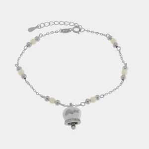 BYSIMON Bracciale in Argento 925 con campanella bianca 1702482