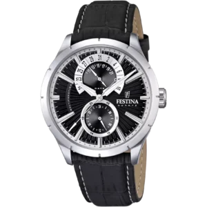 OROLOGIO FESTINA RETRO F16573/3 NERO CINTURINO IN PELLE, UOMO