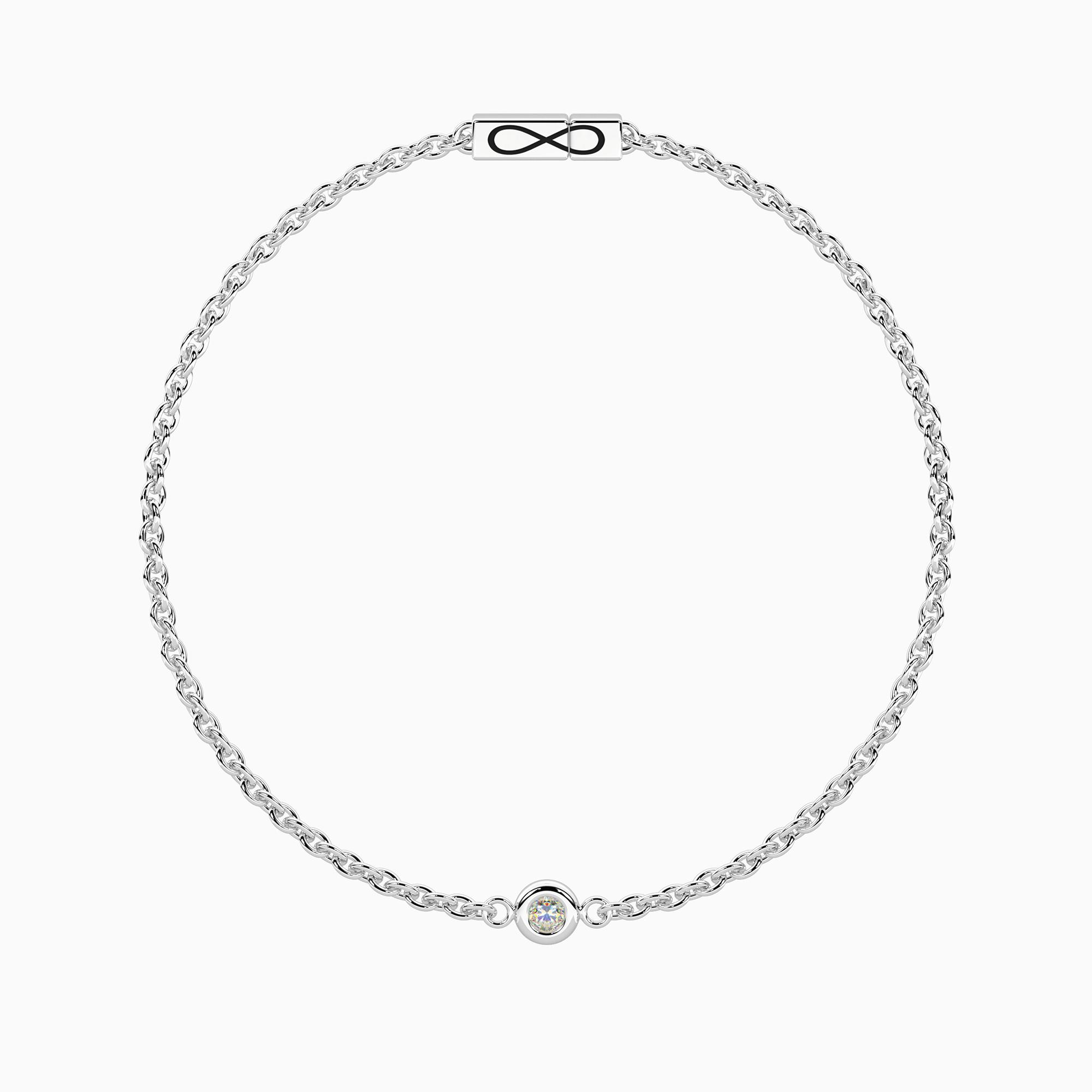 Bracciale con diamante lab-grown e chiusura non-reversibile 732317 - immagine 2
