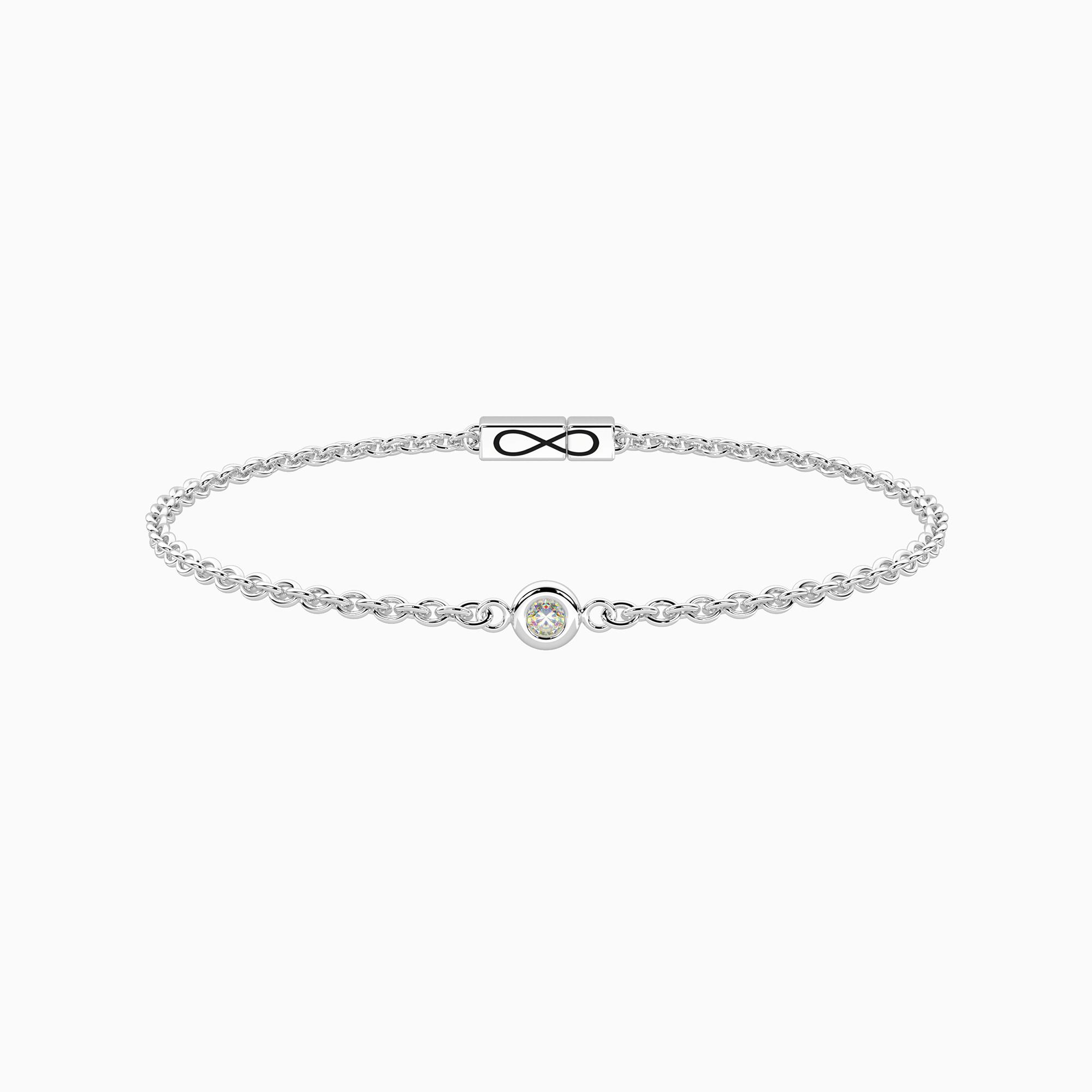 Bracciale con diamante lab-grown e chiusura non-reversibile 732317