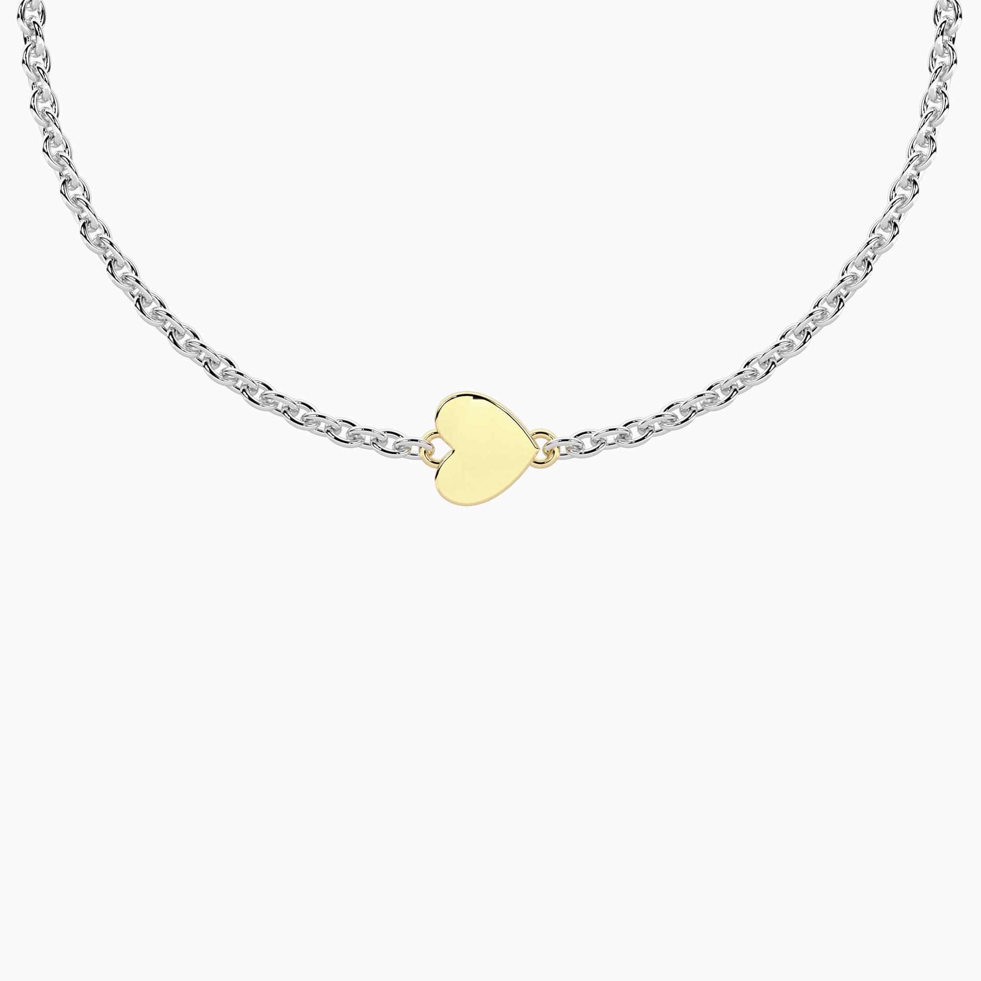 Bracciale con cuore in oro 9kt e chiusura non-reversibile 722318 - immagine 3