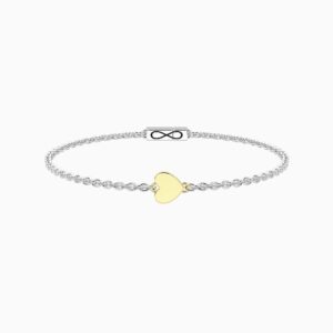 Bracciale con cuore in oro 9kt e chiusura non-reversibile 722318