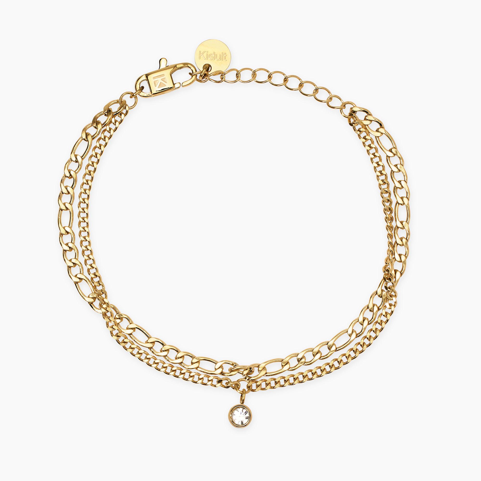 Bracciale dorato con catene e ciondolo Style 31 831065