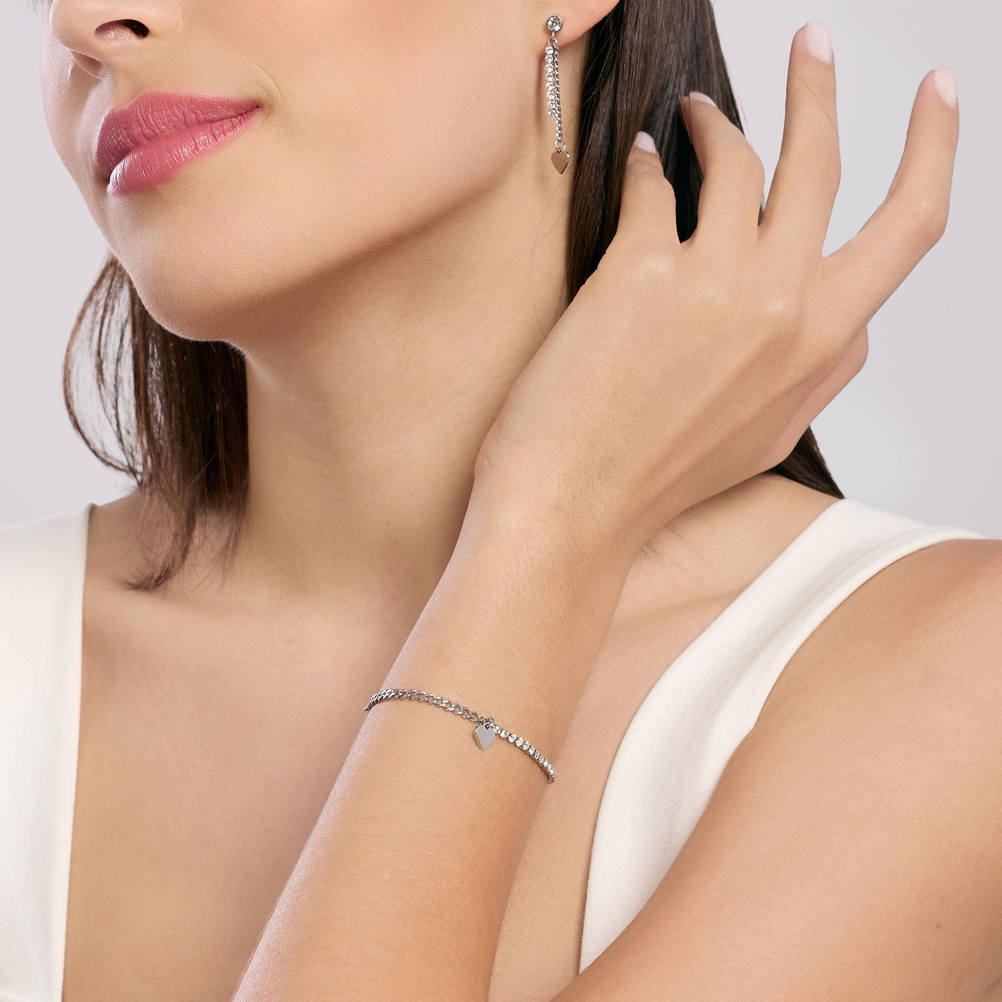 Bracciale con tennis di cristalli e cuore Style 34 831068 - immagine 4