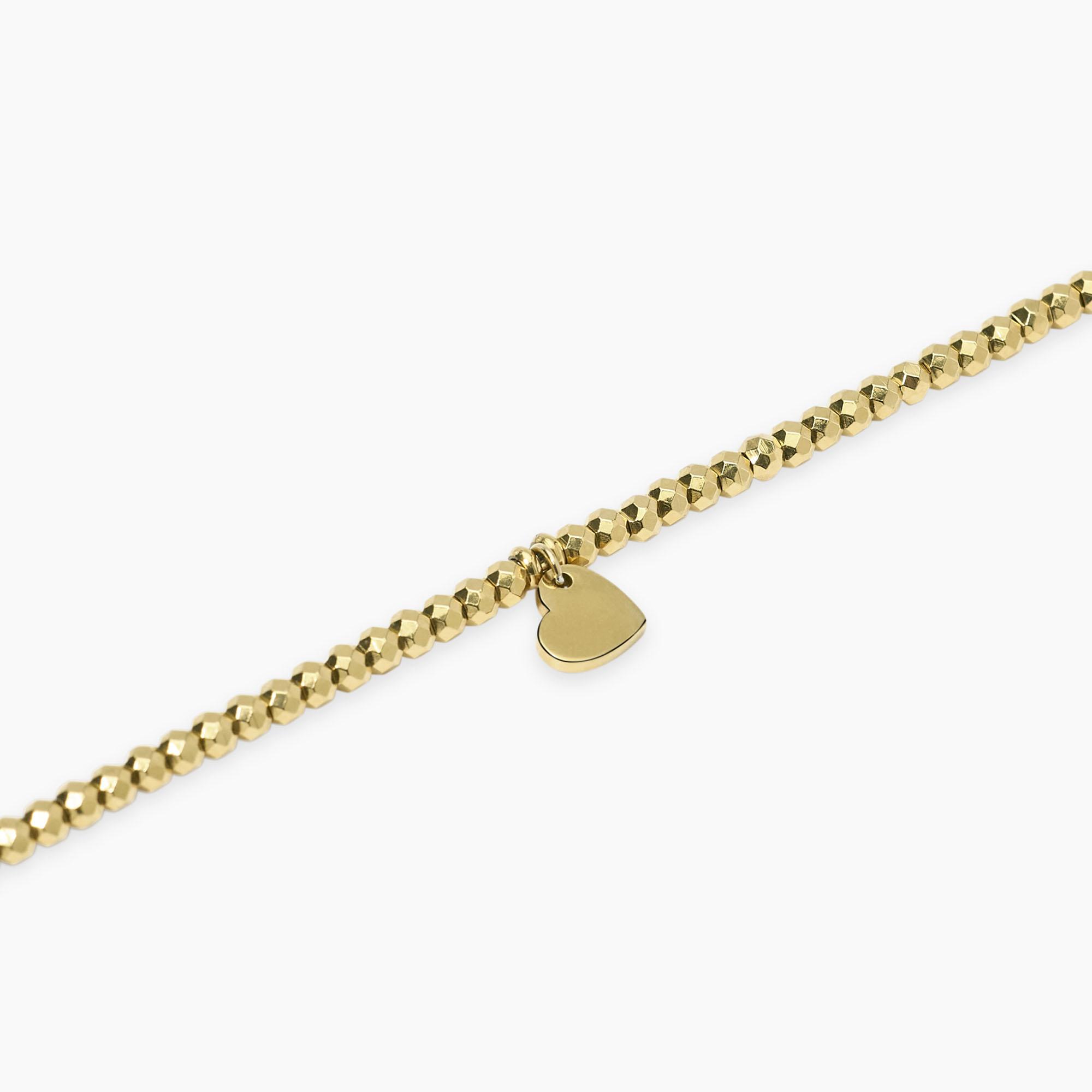 Bracciale dorato con sfere e ciondolo cuore Style 38 831074 - immagine 2