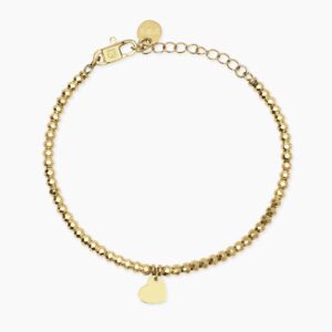 Bracciale dorato con sfere e ciondolo cuore Style 38 831074