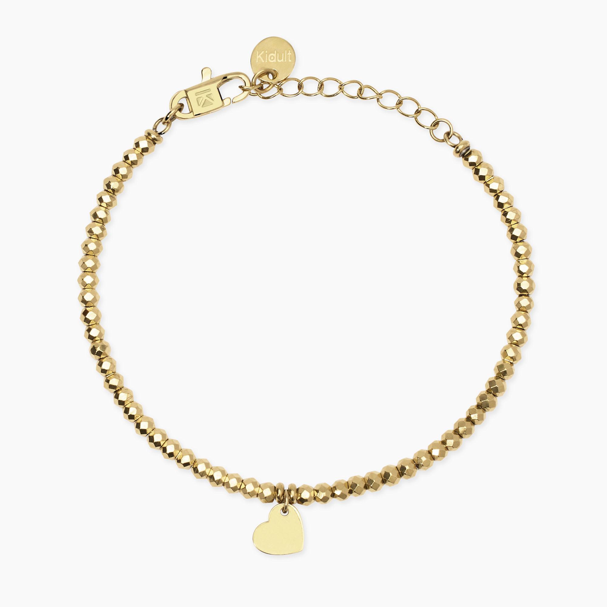 Bracciale dorato con sfere e ciondolo cuore Style 38 831074