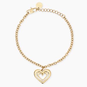 Bracciale dorato con ciondolo cuore Style 27 831080