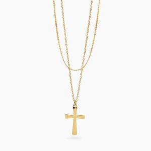 Collana Donna Kidult dorato con catene e croce Style 28 851041