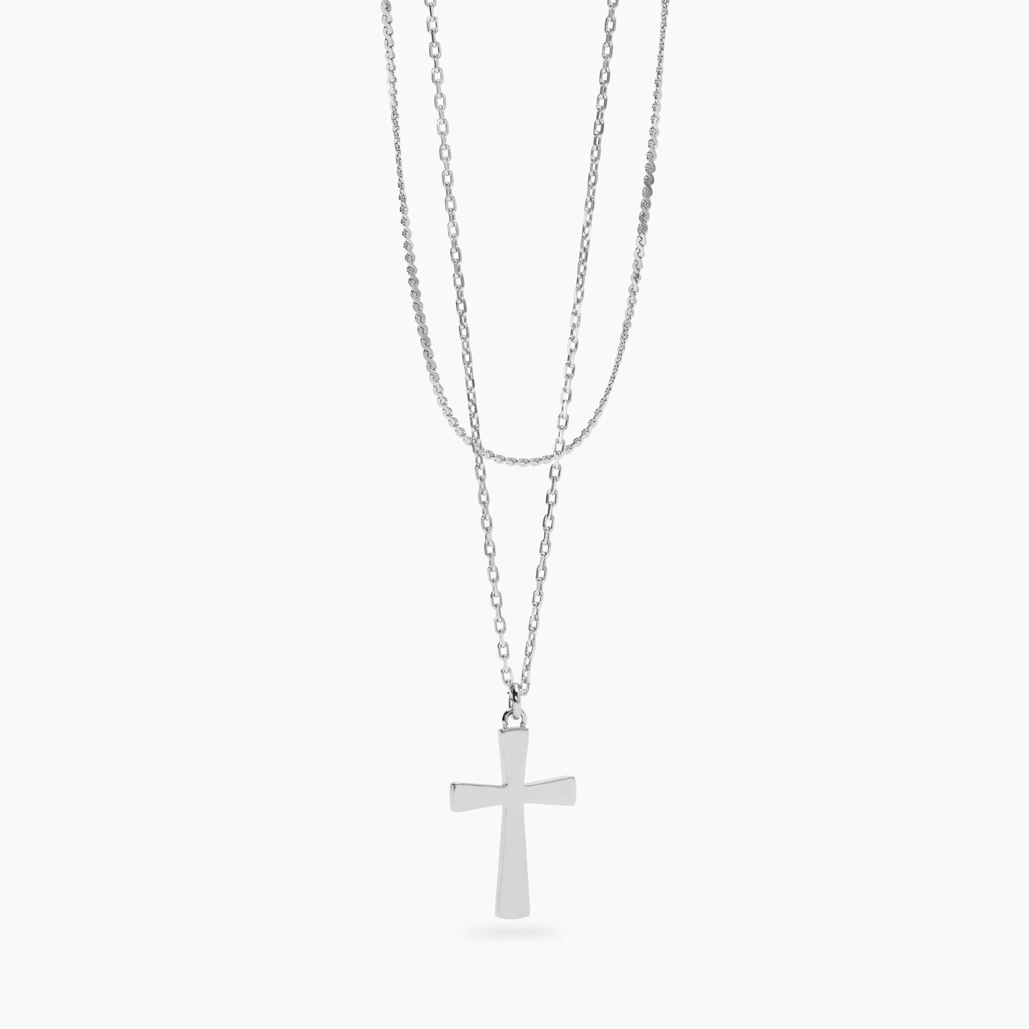 Collana Donna Kidult con catene e pendente croce Style 851042
