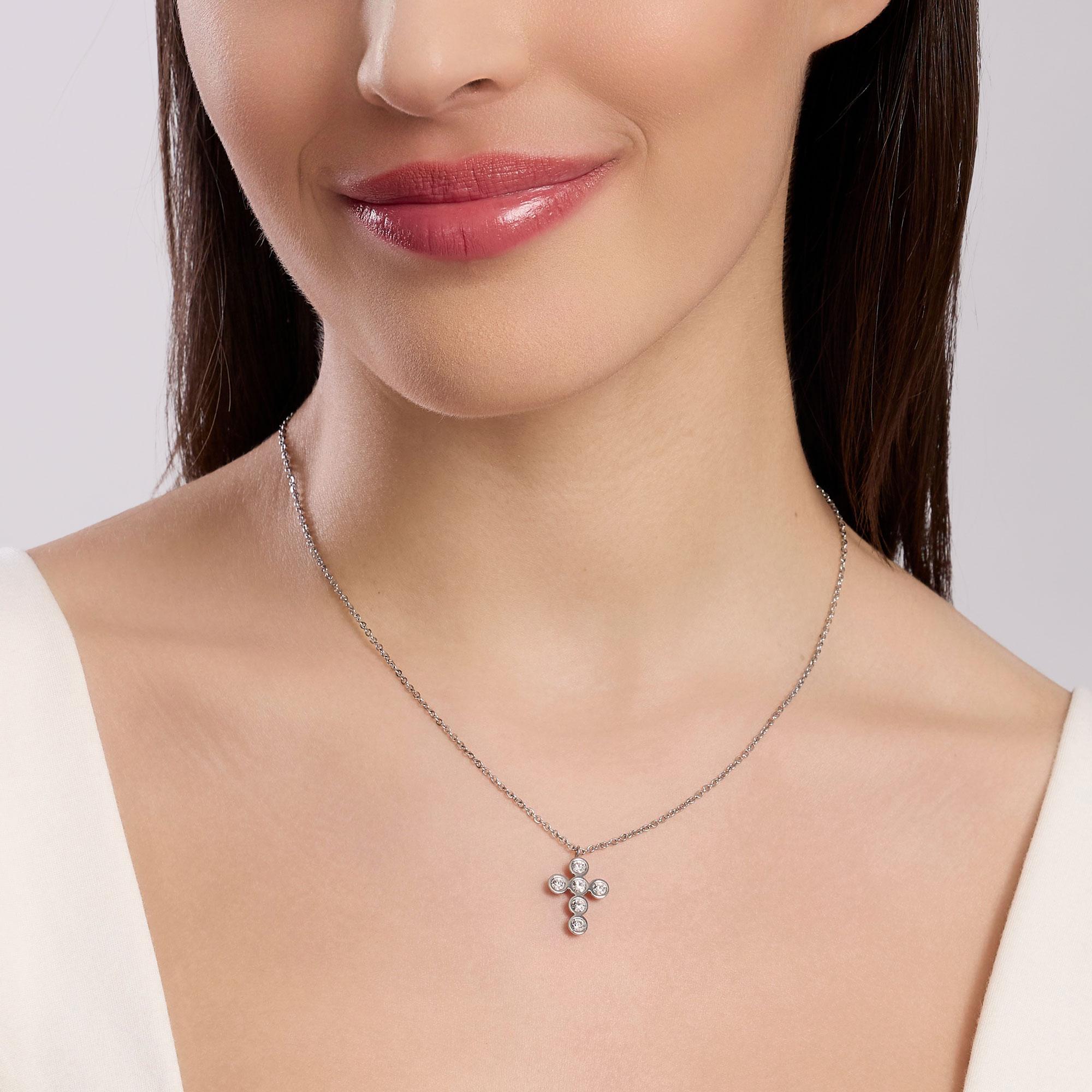 Collana Donna Kidult con croce in cristalli Style 851043 - immagine 3