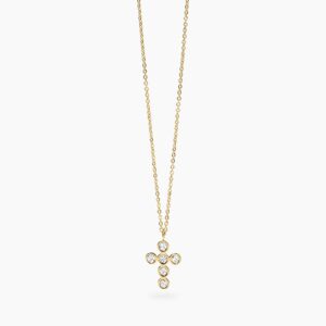 Collana Donna Kidult dorato con croce in cristalli Style 851044
