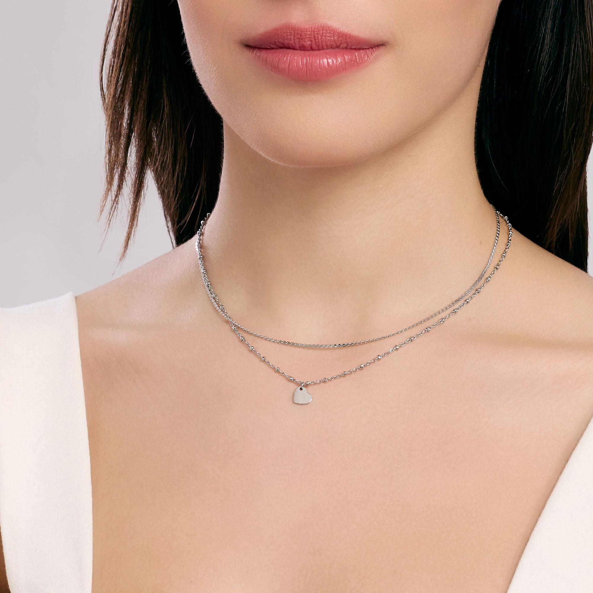 Collana Donna Kidult con catene e ciondolo cuore Style 851047 - immagine 3