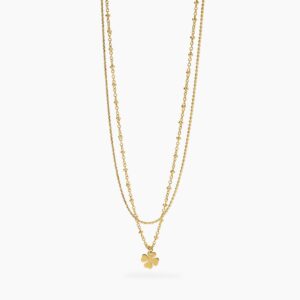 Collana Donna Kidult dorato con catene e quadrifoglio Style 851048