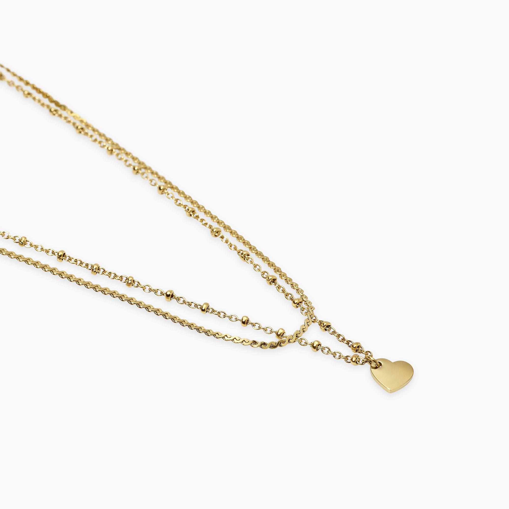 Collana Donna Kidult dorato con catene e cuore Style 851049 - immagine 2
