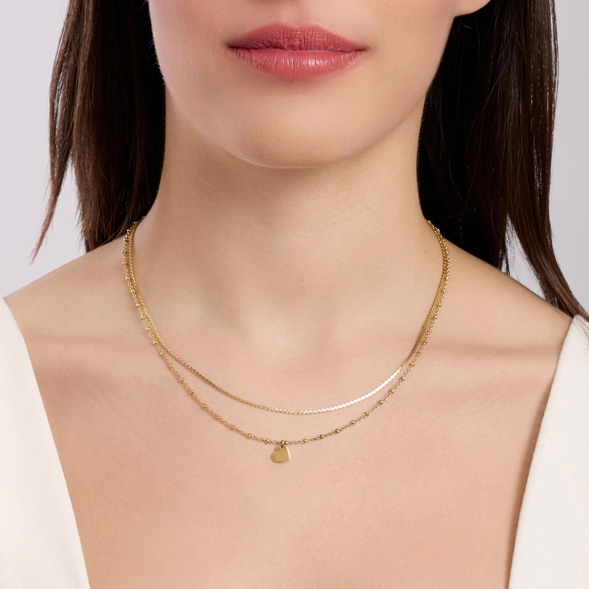 Collana Donna Kidult dorato con catene e cuore Style 851049 - immagine 3