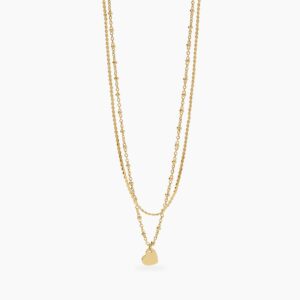 Collana Donna Kidult dorato con catene e cuore Style 851049