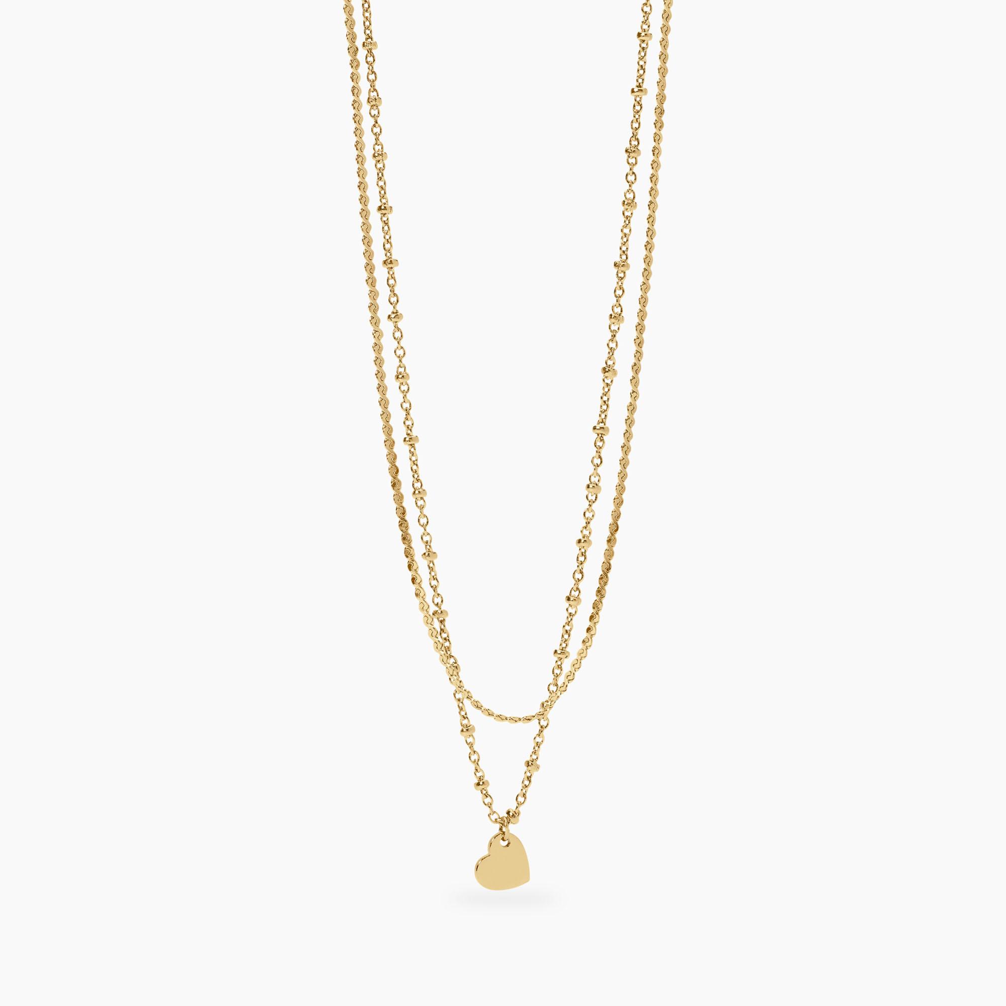 Collana Donna Kidult dorato con catene e cuore Style 851049