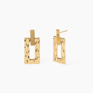 Orecchini Kidult dorati con pendenti martellati Style 861059