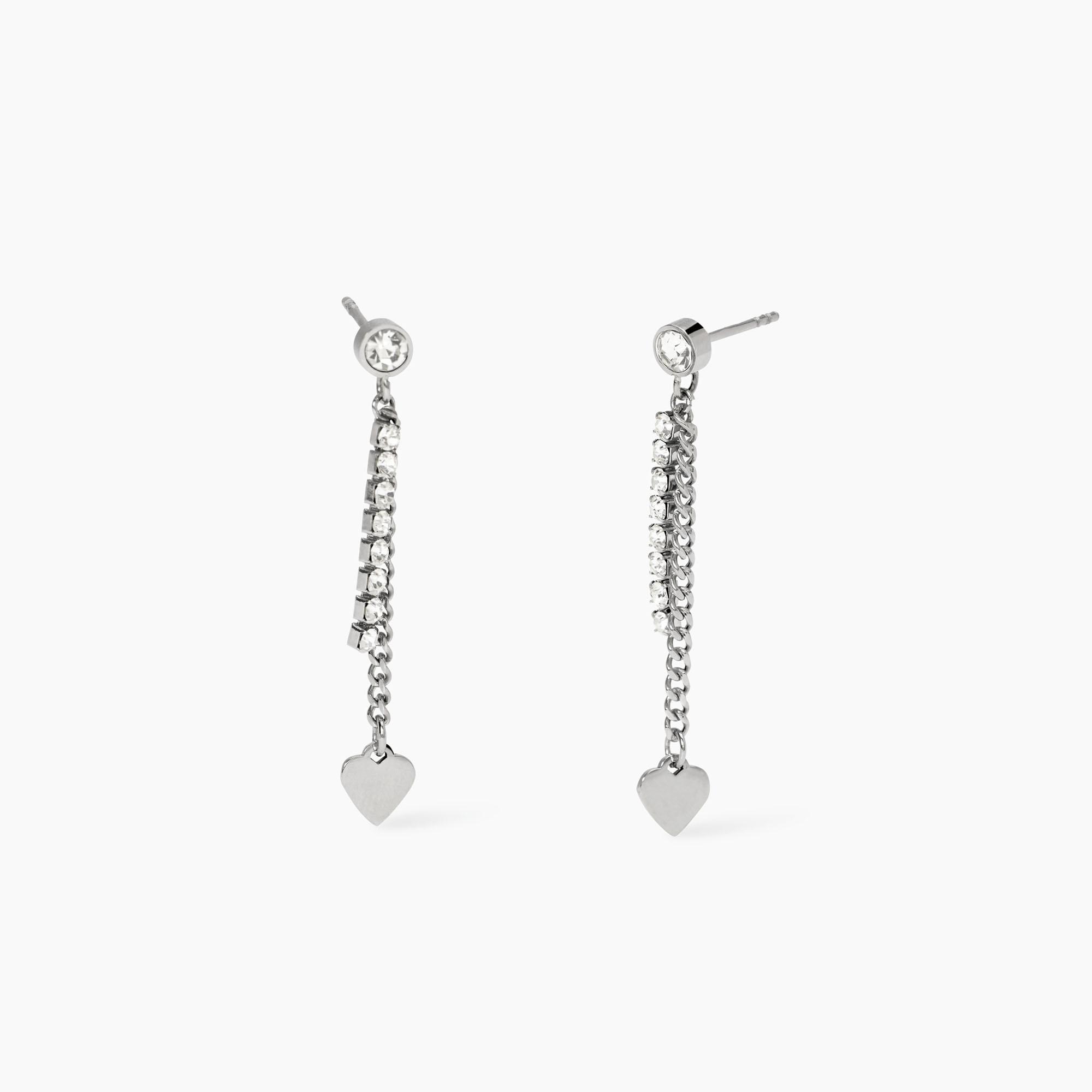 Orecchini Kidult con cristalli e pendenti con cuore Style 861064