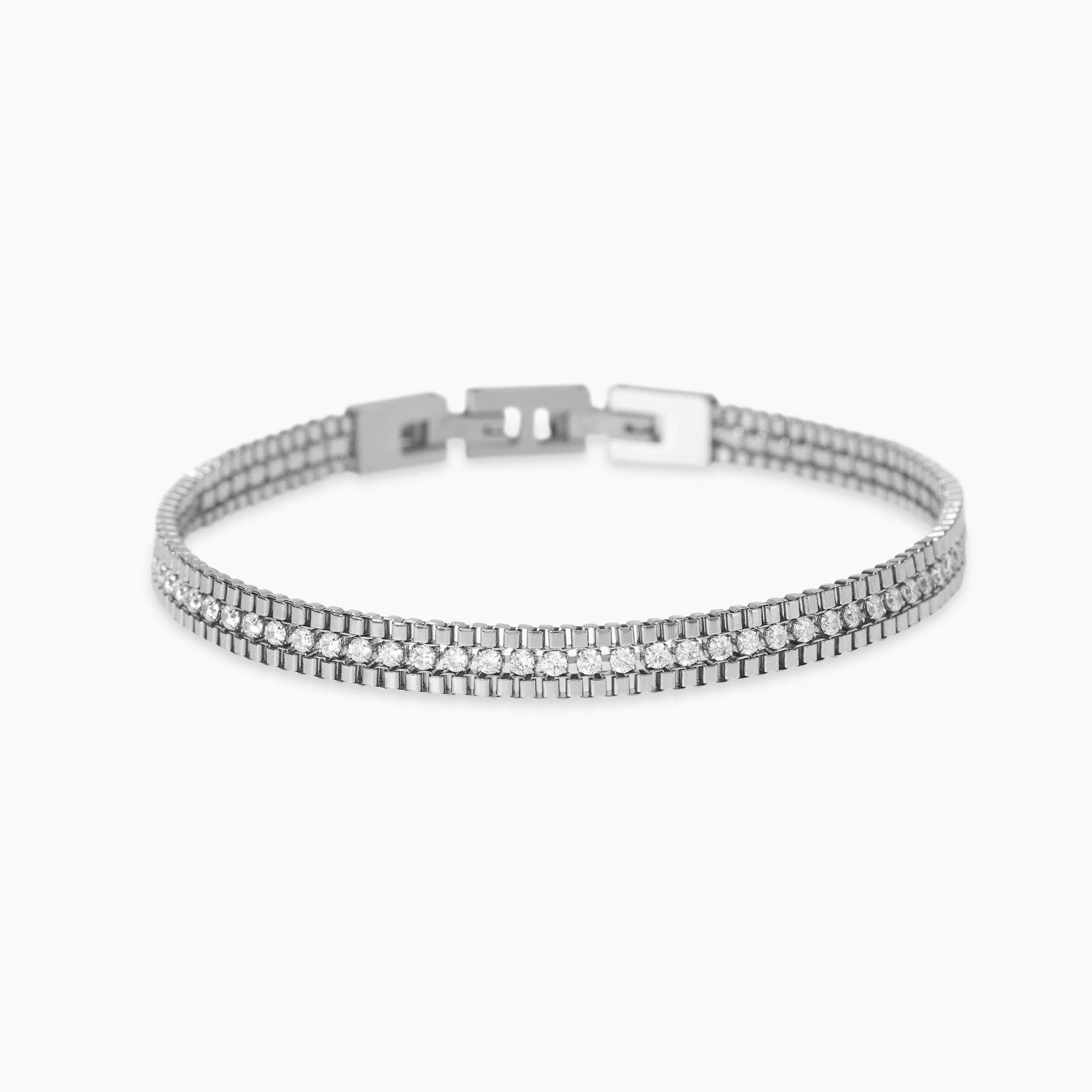 Bracciale con catene venete e tennis Style 13 831102