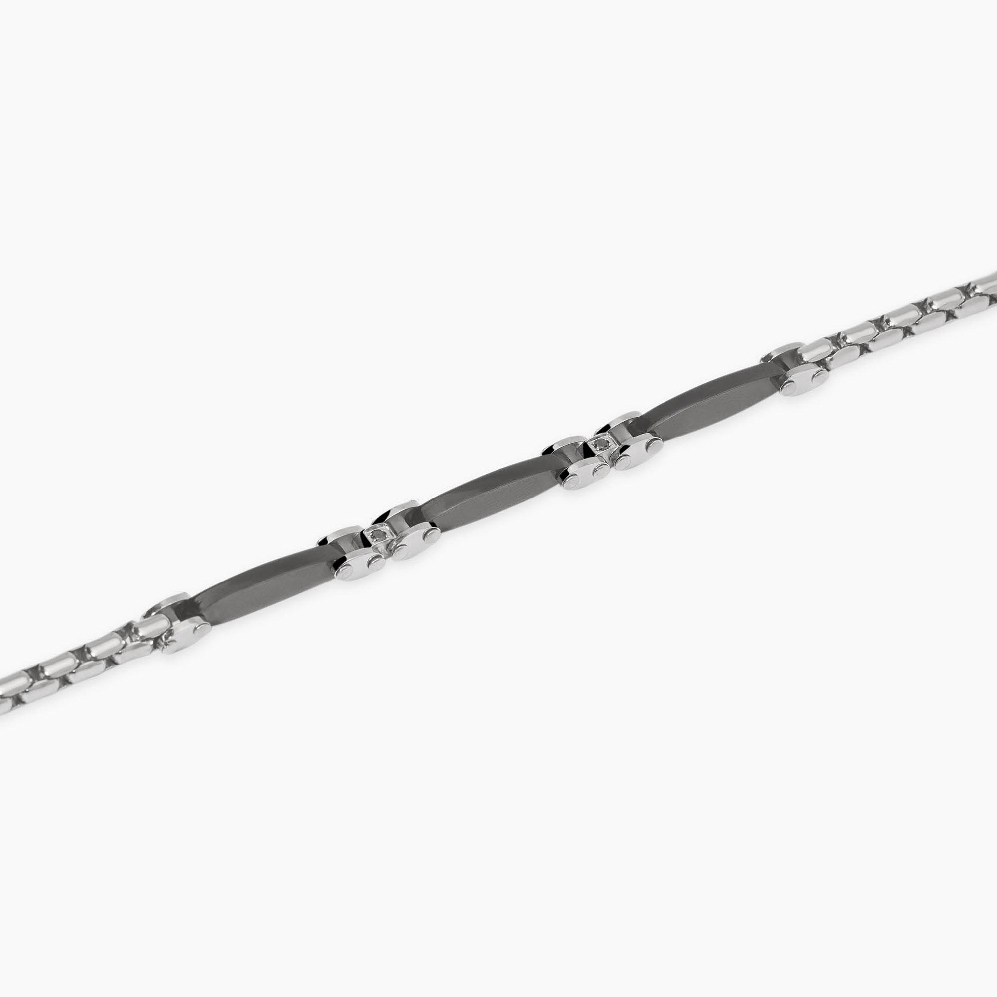 Bracciale regolabile con elementi neri Style 20 831092 - immagine 2