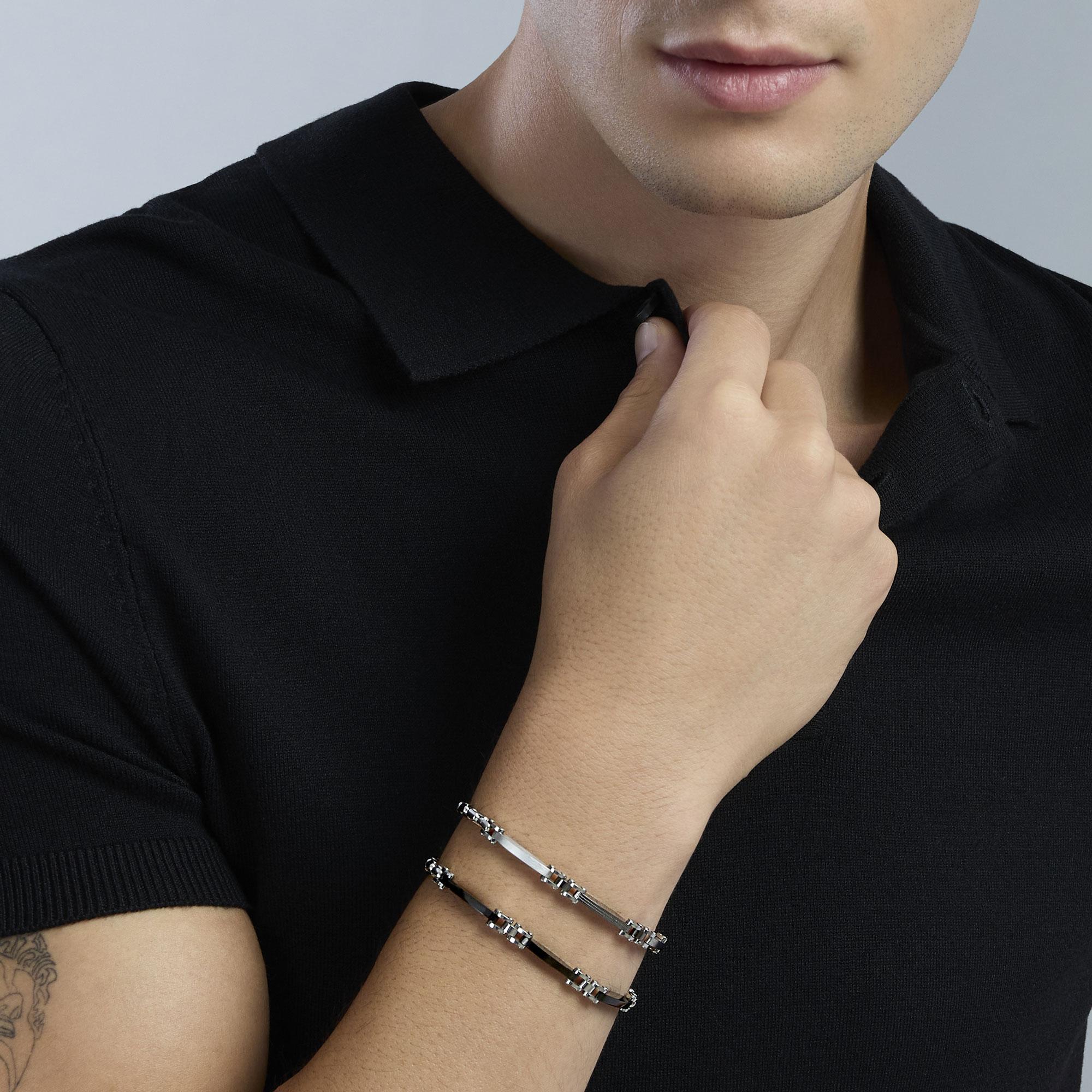 Bracciale regolabile con elementi neri Style 20 831092 - immagine 3