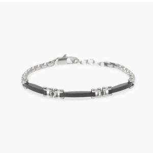 Bracciale regolabile con elementi neri Style 20 831092