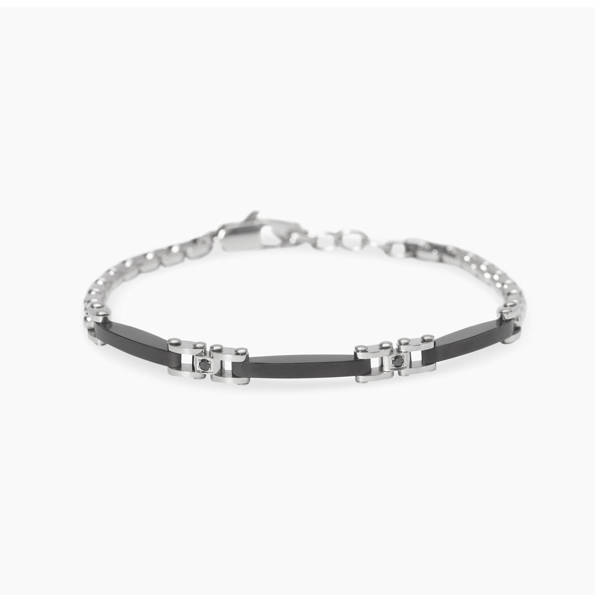 Bracciale regolabile con elementi neri Style 20 831092