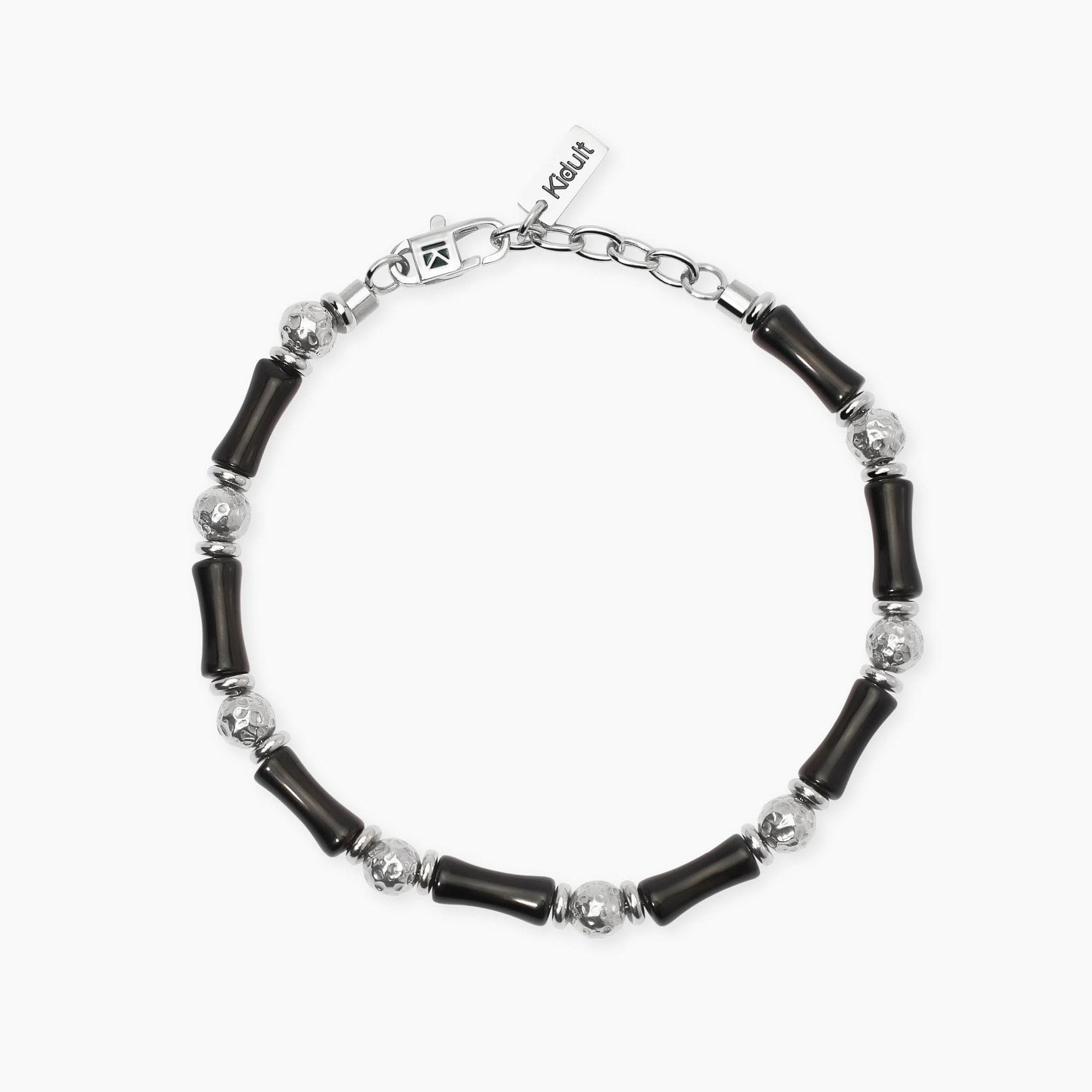 Bracciale Uomo Kidult in acciaio e ossidiana Style 32 831137