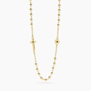 Collana in acciaio dorato Kidult con croce Style 851089