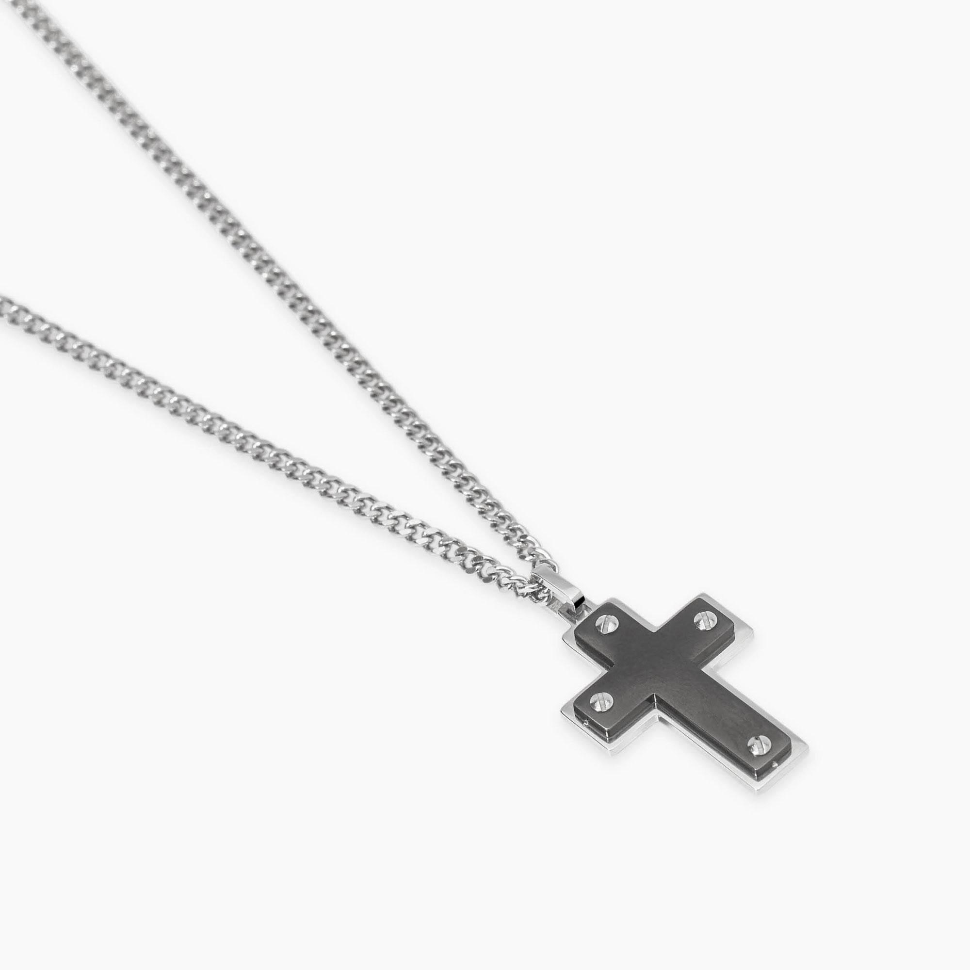 Collana da uomo Kidult con croce nera Style 851075 - immagine 2