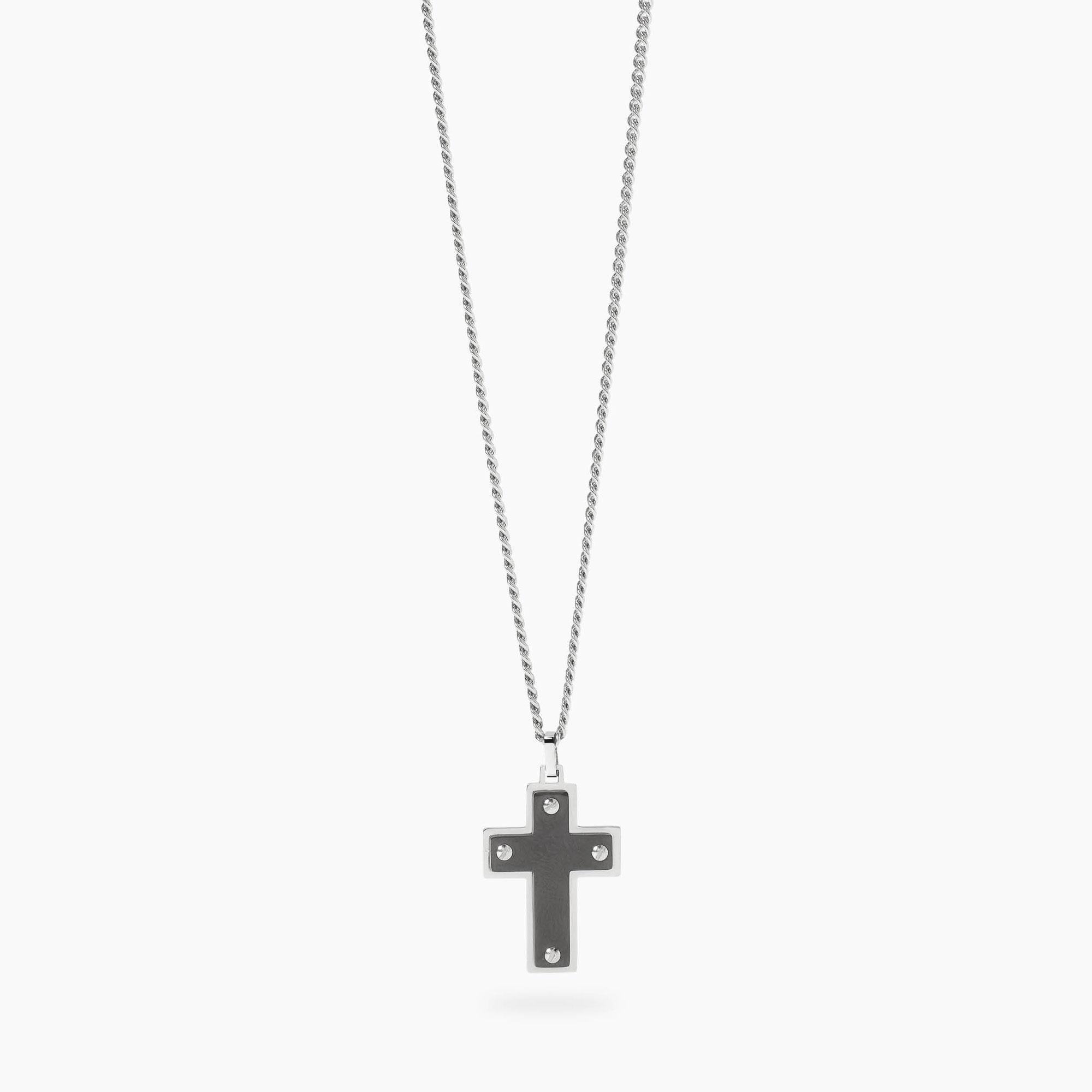 Collana da uomo Kidult con croce nera Style 851075