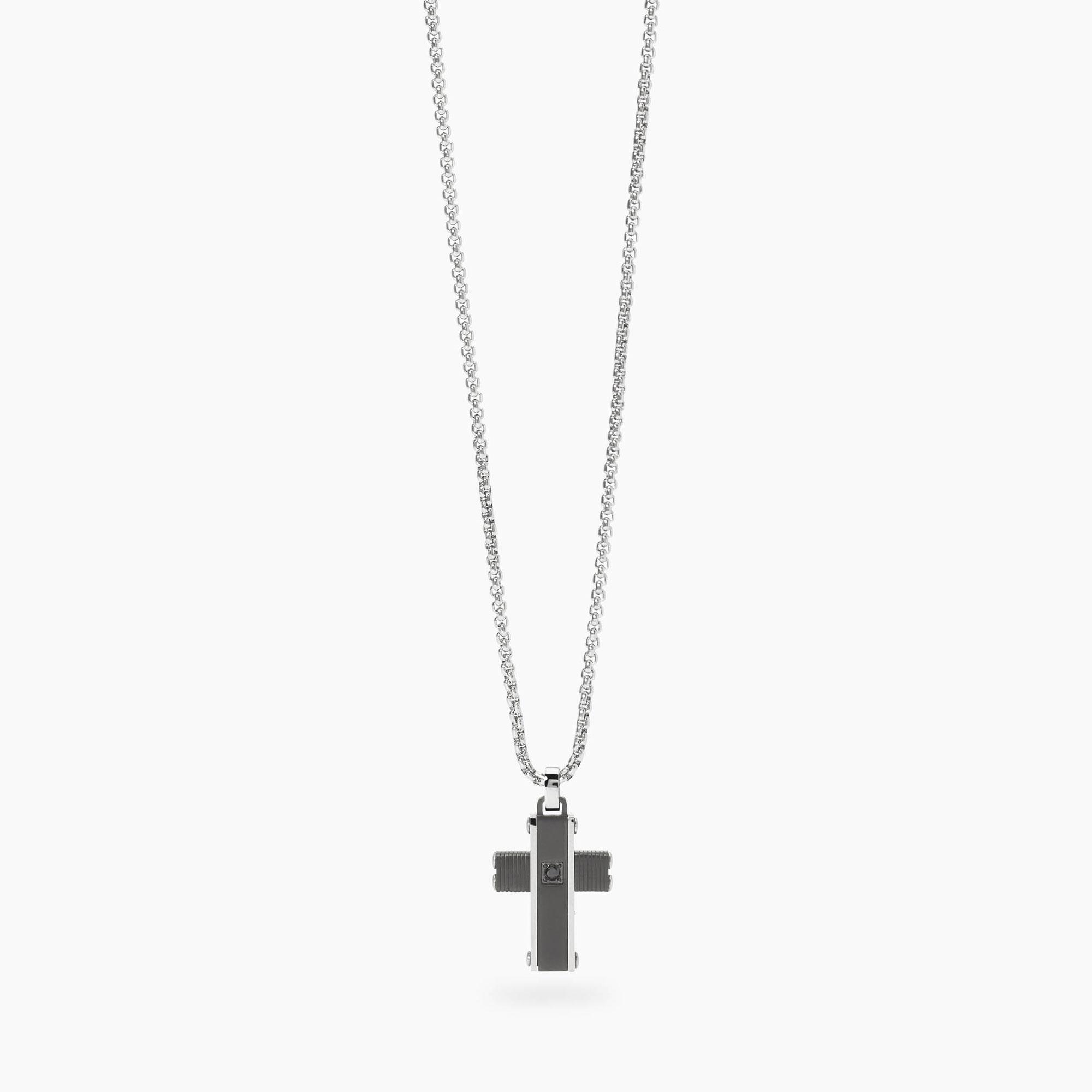 Collana da uomo Kidult con croce nera Style 851076