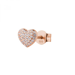 Mono Orecchino a forma di cuore Rosato Gioielli Allegra RZO047