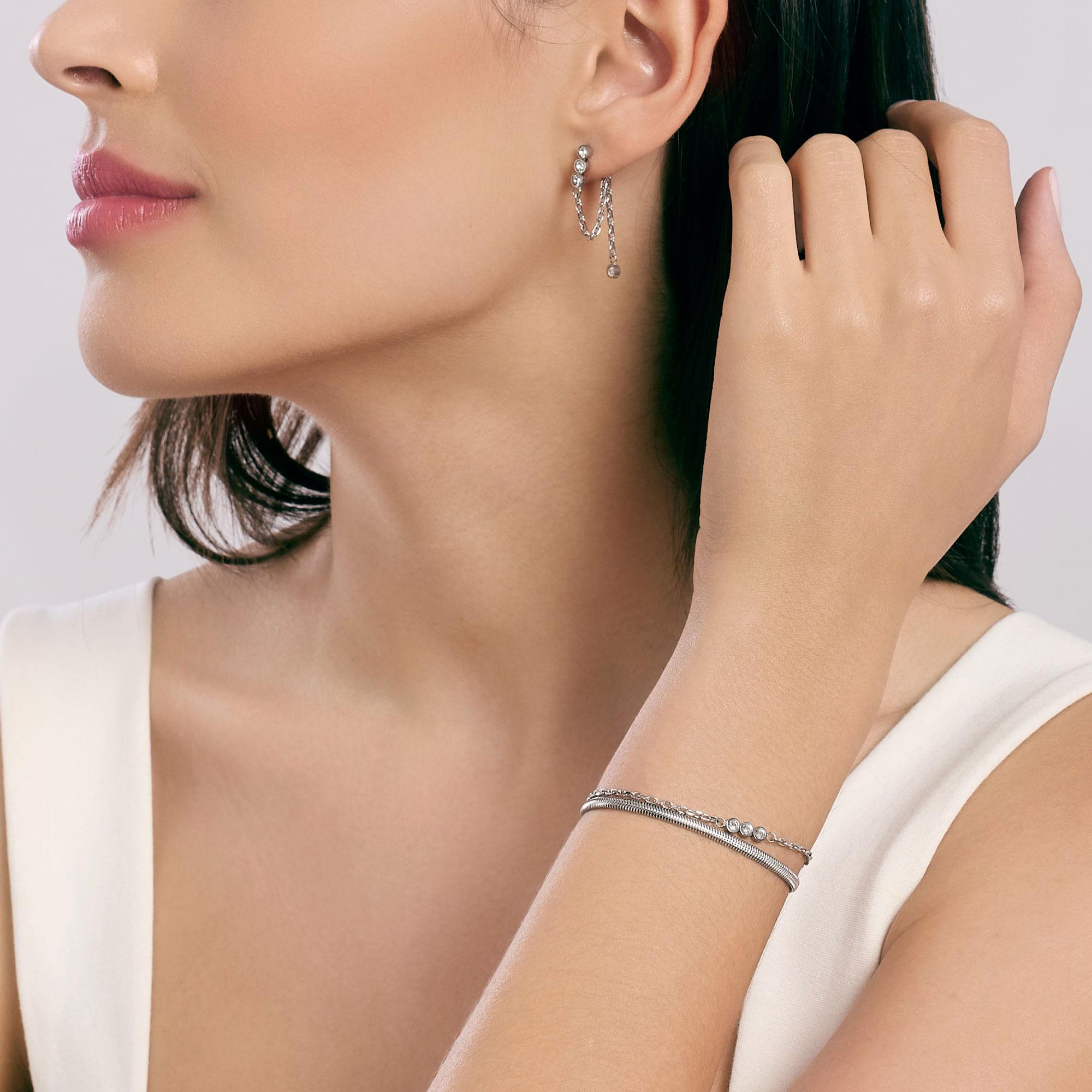 Bracciale Kidult con catene e cristalli Style 831066 - immagine 4