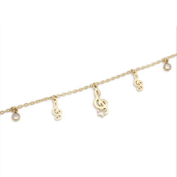 Bracciale Donna Chiave di Violino e Gemme Gold FJ-20015 - immagine 2
