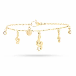 Bracciale Donna Chiave di Violino e Gemme Gold FJ-20015