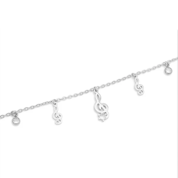 Bracciale Donna Chiave di Violino e Gemme Silver FJ-20014 - immagine 2